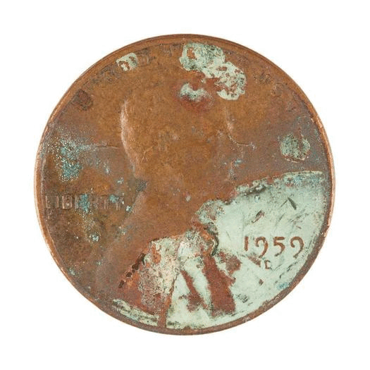 A cent turning, showing its wear