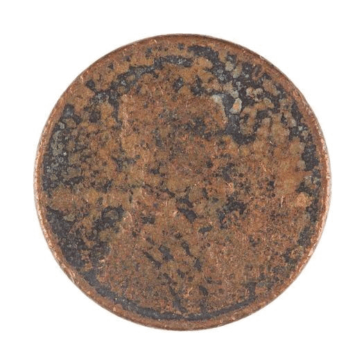 A cent turning, showing its wear