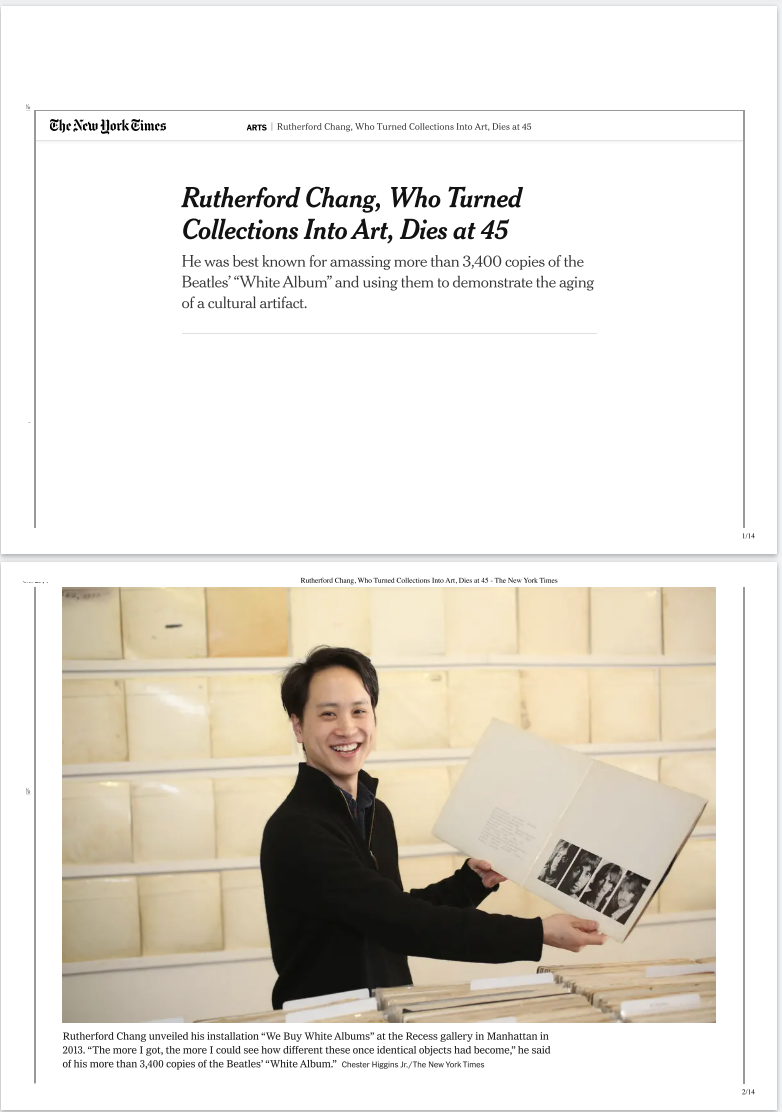 Obituary, opening pages