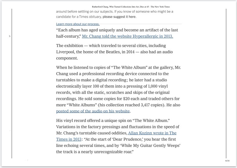 Obituary, continued