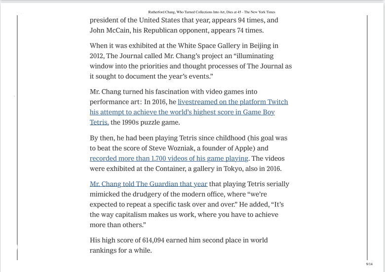 Obituary, continued